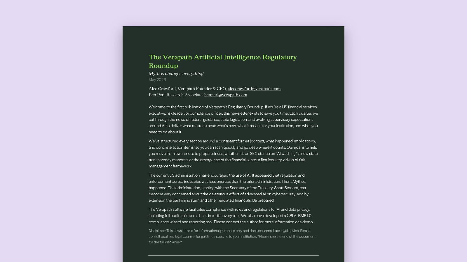 The AI Regulatory Roundup: Mythos changes everything